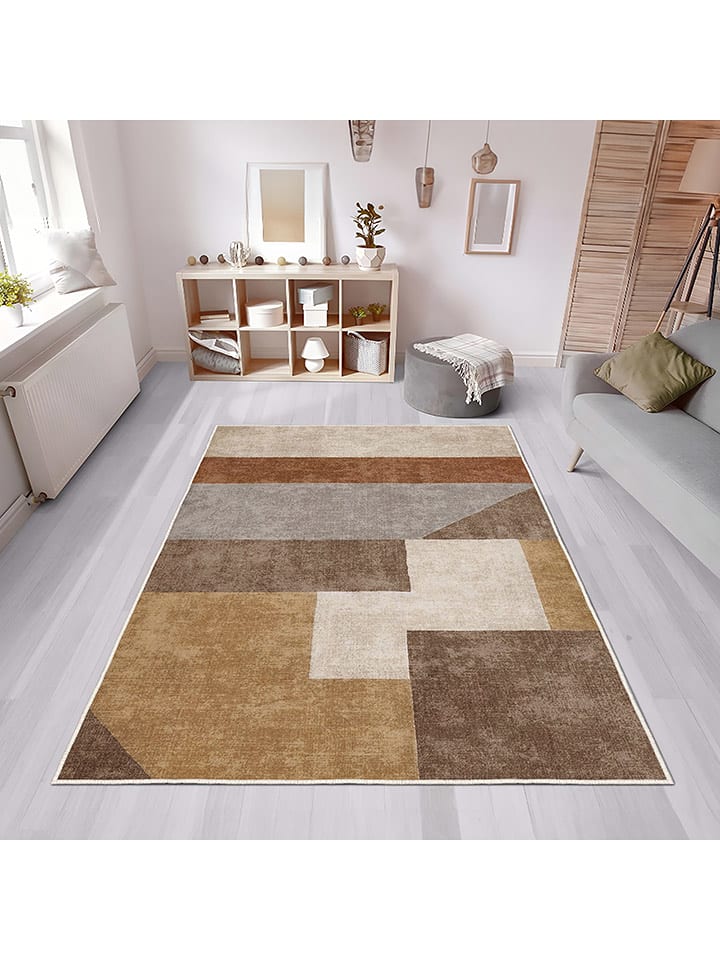 CARPET DIEM Dywan w kolorze jasnobrązowo-szaro-beżowym rozmiar: 40x60 cm