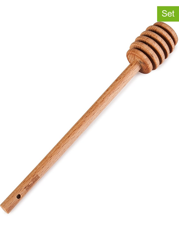 Ibili Łyżki (2 szt.) w kolorze jasnobrązowym do miodu - dł. 18 cm rozmiar: onesize