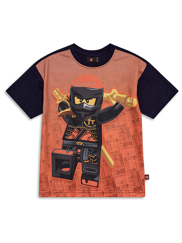 LEGO Koszulka w kolorze czarno-pomarańczowym rozmiar: 152