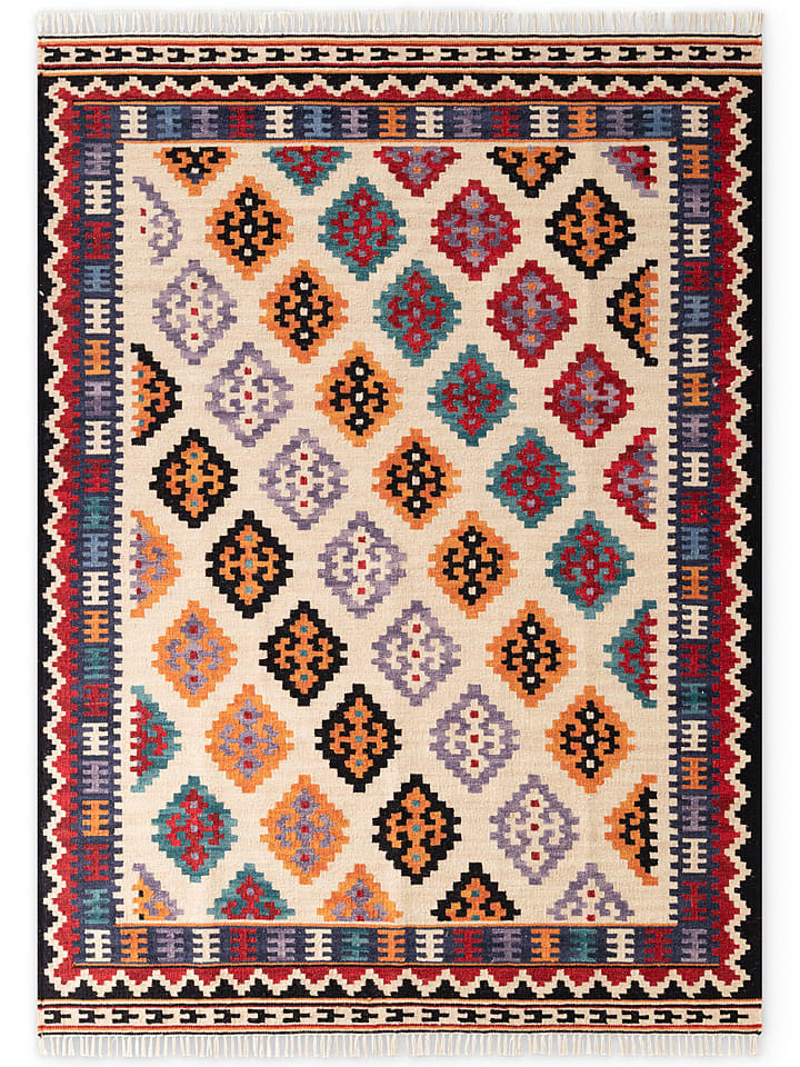 Hanse Home Wełniany dywan "Kian" w kolorze kremowym ze wzorem rozmiar: 60x190 cm