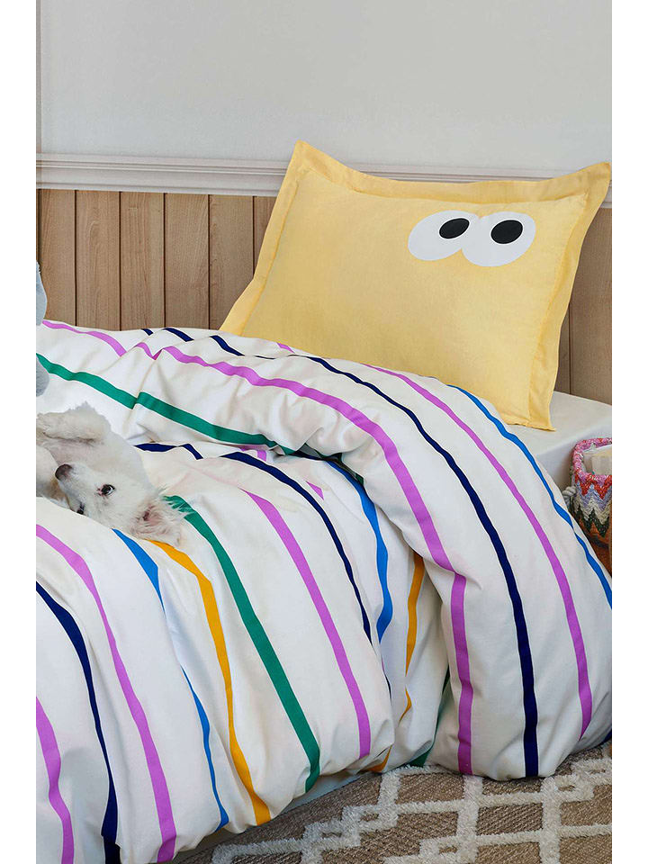 Elizabed 2-częściowy komplet pościeli w kolorze białym ze wzorem rozmiar: 140x200 cm