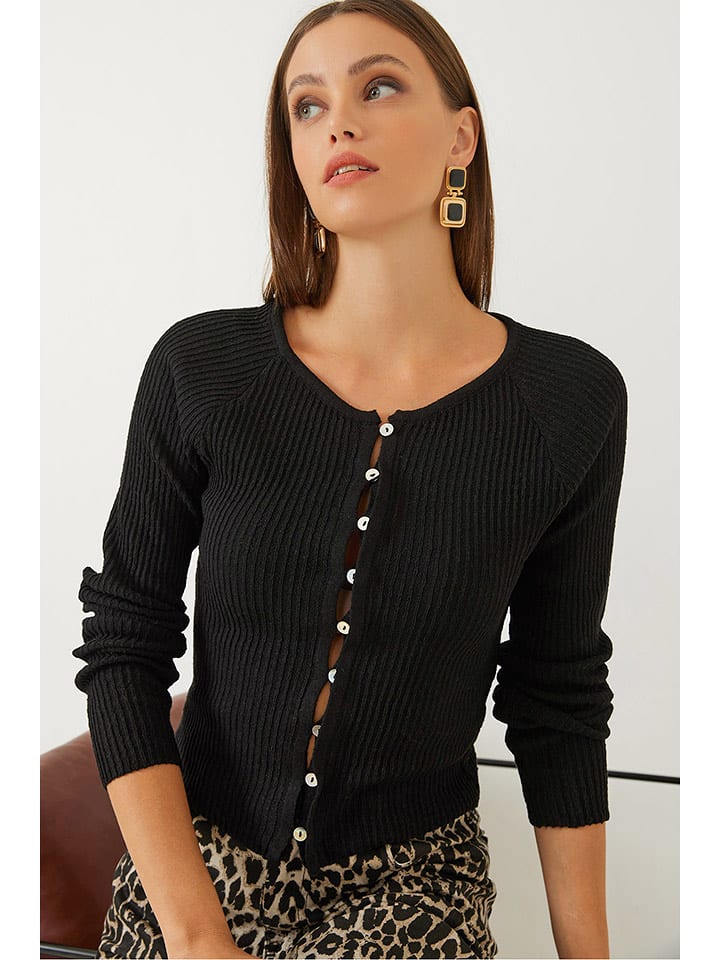 Bianco Lucci Kardigan w kolorze czarnym rozmiar: onesize