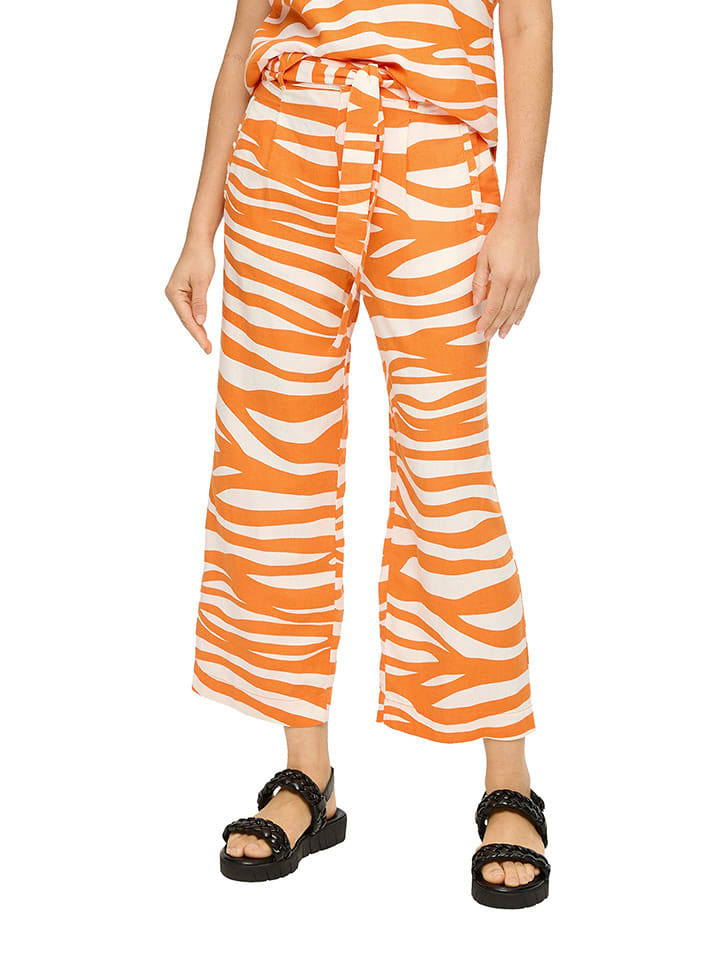 S.OLIVER RED LABEL Spodnie w kolorze pomarańczowo-białym rozmiar: 36