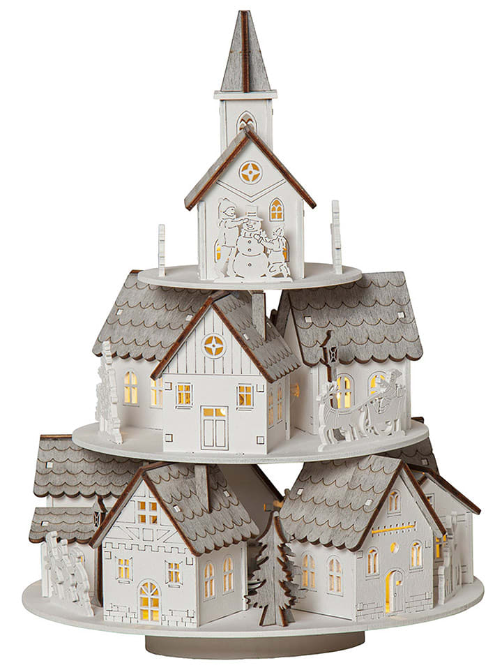 STAR Trading Dekoracja LED w kolorze białym - wys. 29 x Ø 21 cm rozmiar: onesize