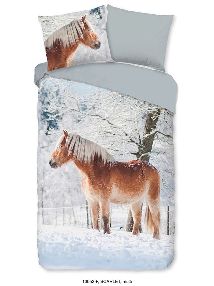 Good Morning Komplet pościeli flanelowej "Scarlet" w kolorze błękitnym rozmiar: 135x200 cm