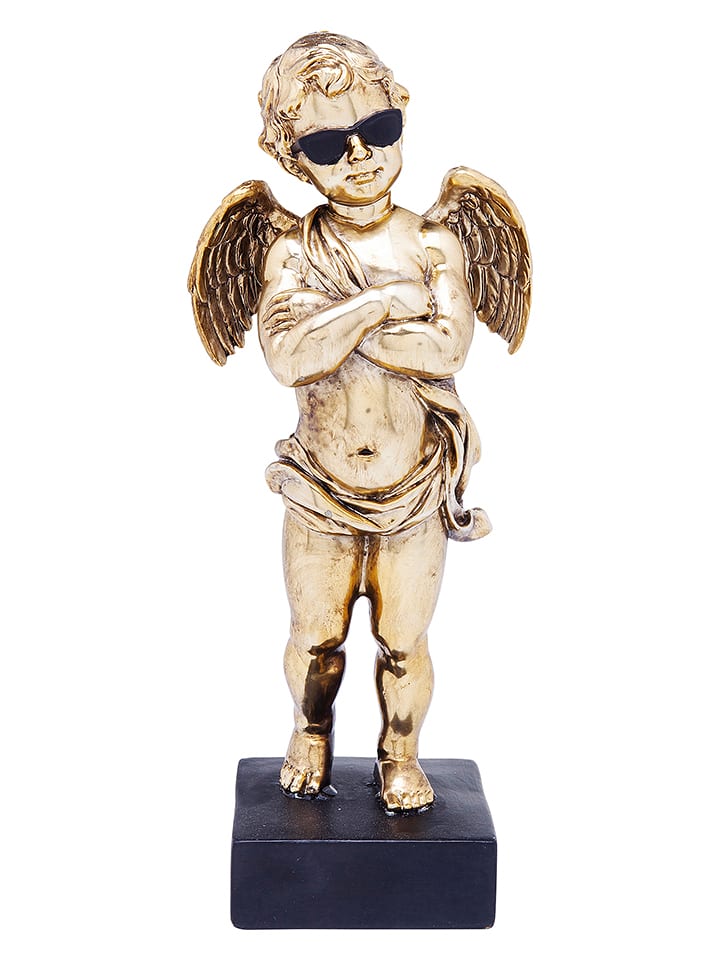 Kare Figurka dekoracyjna "Cool Angel" w kolorze złotym - wys. 29 cm rozmiar: onesize