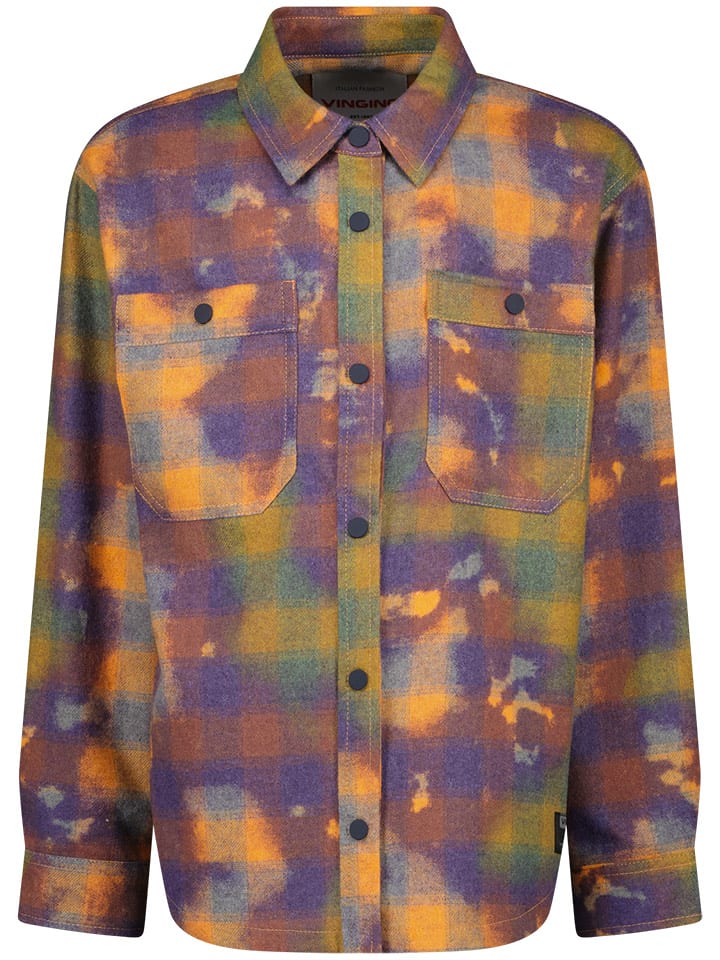 Vingino Koszula w kolorze oliwkowo-fioletowo-pomarańczowym rozmiar: 176