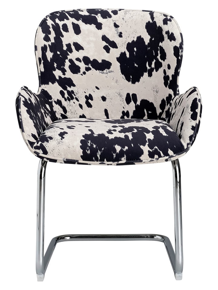 Ellos Home Krzesło "Cowlow" w kolorze czarno-białym do jadalni - 59 x 94 x 59 cm rozmiar: onesize