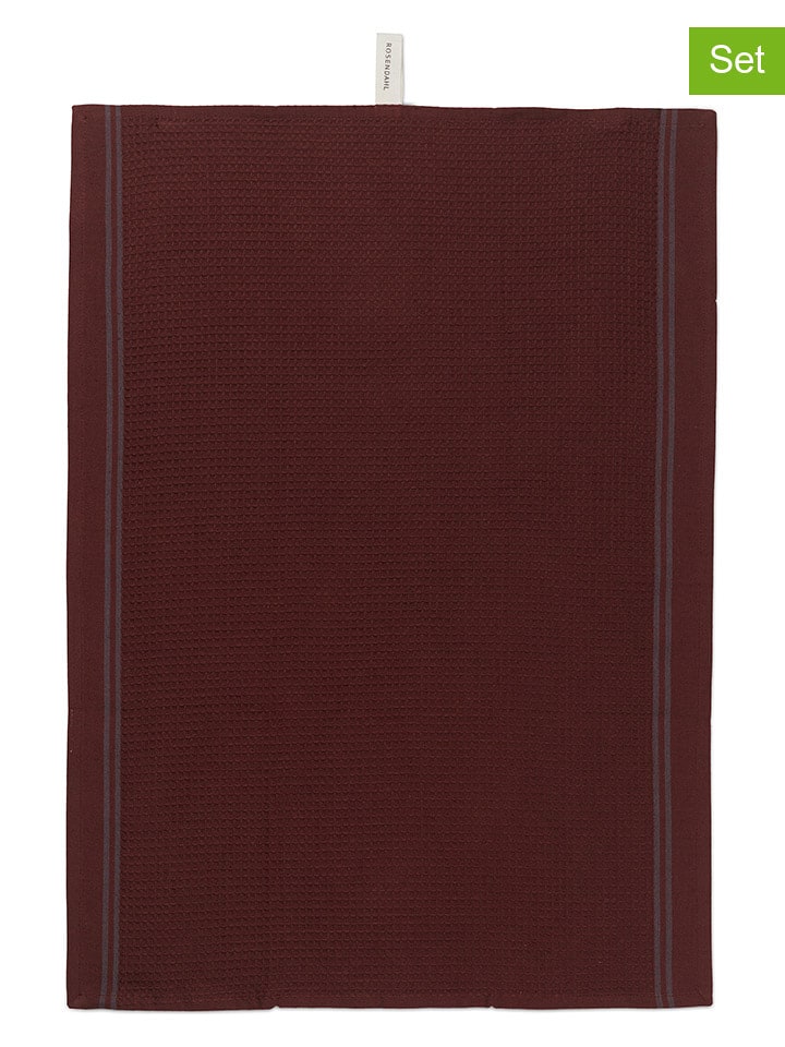 Rosendahl Ściereczki (2 szt.) "Alpha" w kolorze bordowym do naczyń - 70 x 50 cm rozmiar: onesize