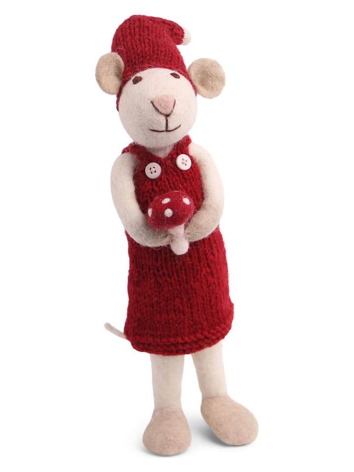 Gry & Sif Figurka dekoracyjna "Mouse" w kolorze biało-czerwonym - 6 x 27 x 6 cm rozmiar: onesize