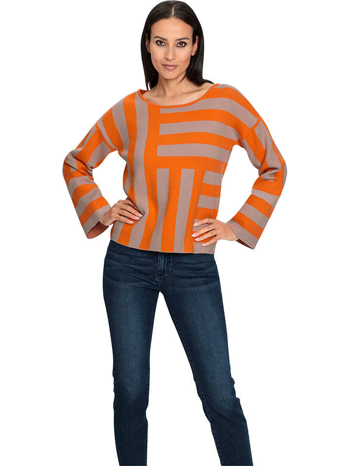 Heine Sweter w kolorze beżowo-pomarańczowym rozmiar: 36