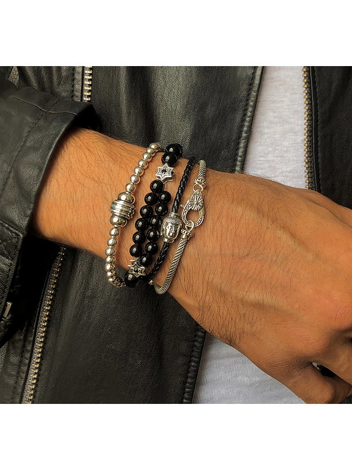 Uomo Srebrna bransoletka rozmiar: M