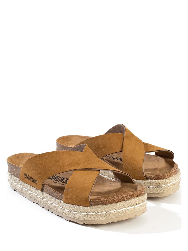 BACKSUN Klapki "Milano" w kolorze jasnobrązowym rozmiar: 39