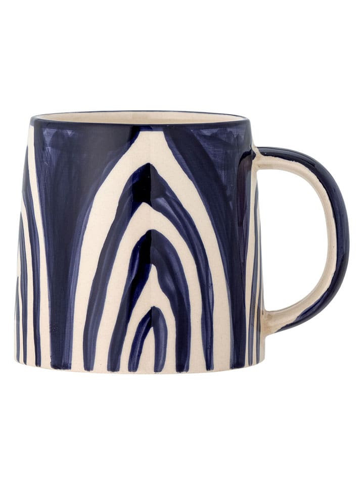 Bloomingville Kubek jumbo "Shama" w kolorze kremowo-granatowym - 515 ml rozmiar: onesize