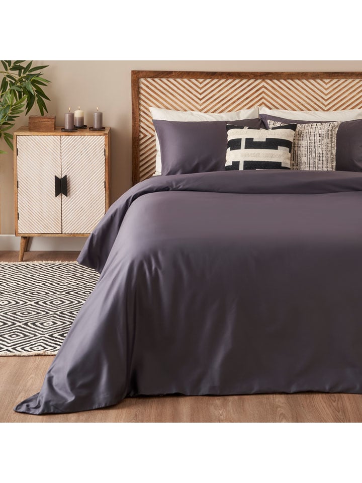 BELLA MAISON Komplet pościeli satynowej "Supreme" w kolorze antracytowym - 220 x 200 cm rozmiar: 200x220 cm