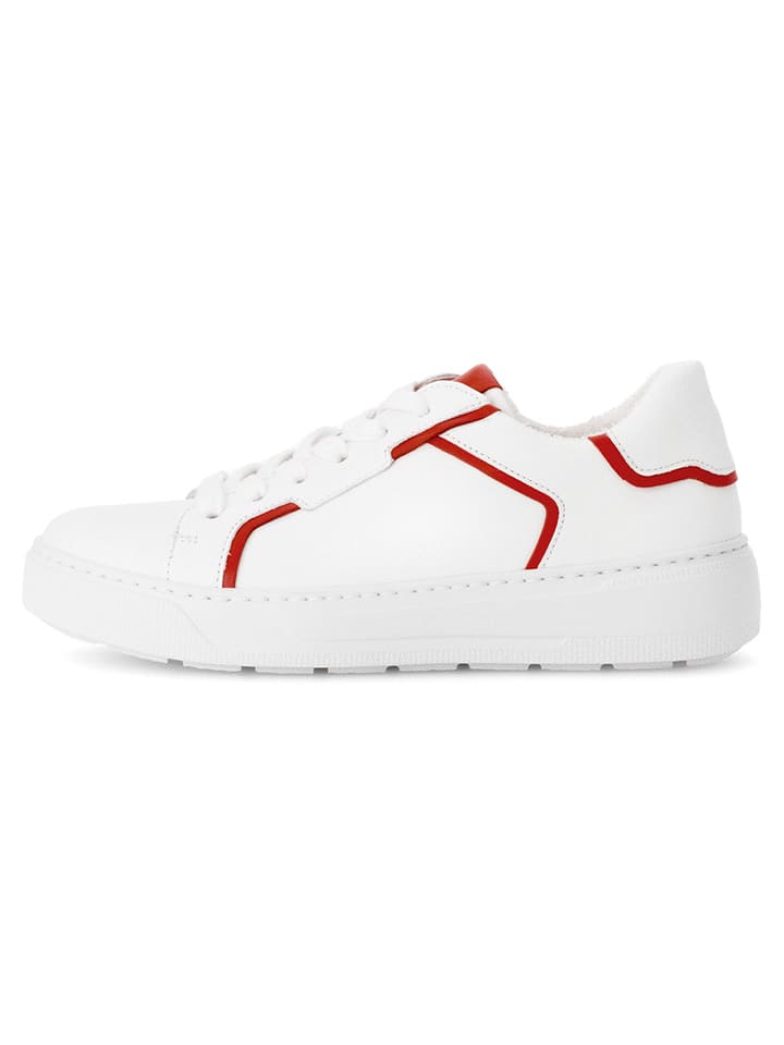 Gabor Skórzane sneakersy w kolorze biało-czerwonym rozmiar: 38,5