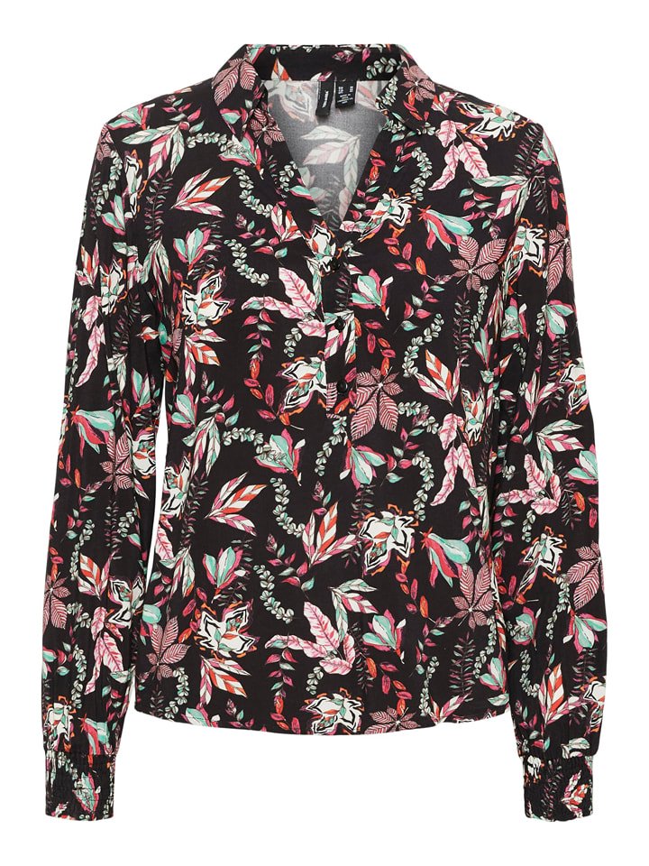 Vero Moda Bluzka "Lana" w kolorze czarnym ze wzorem rozmiar: XS