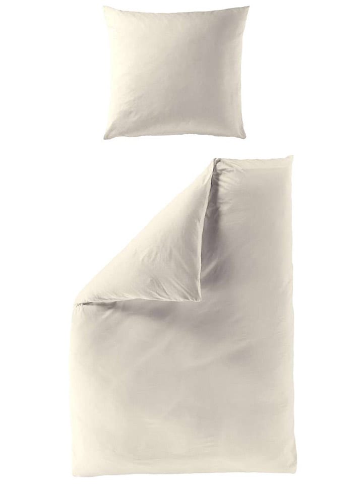 Bierbaum Komplet pościeli satynowej "Bierbaum" w kolorze kremowym rozmiar: 135x200 cm