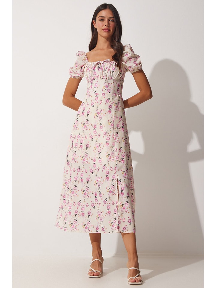 Happiness Istanbul Sukienka w kolorze kremowo-jasnoróżowym rozmiar: 40
