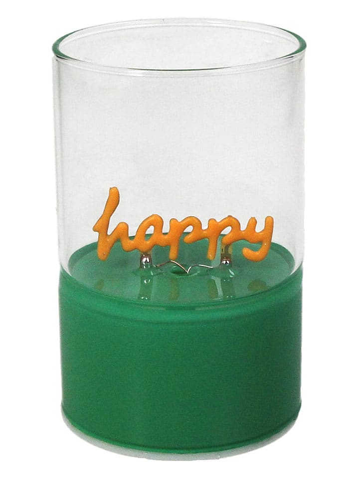 Kersten Dekoracyjna lampa LED "Happy" w kolorze zielonym - wys. 10 x Ø 6,5 cm rozmiar: onesize