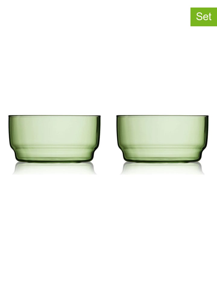 Lyngby Glas Miski (2 szt.) "Torino" w kolorze zielonym - Ø 12 cm rozmiar: onesize