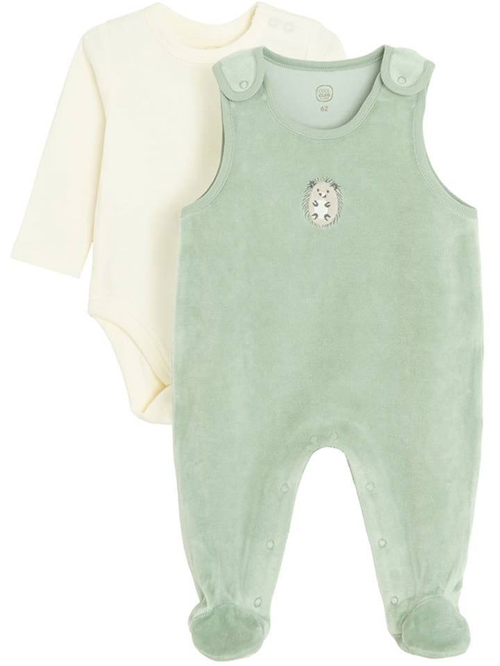 COOL CLUB 2-częściowy zestaw w kolorze kremowo-zielonym rozmiar: 68