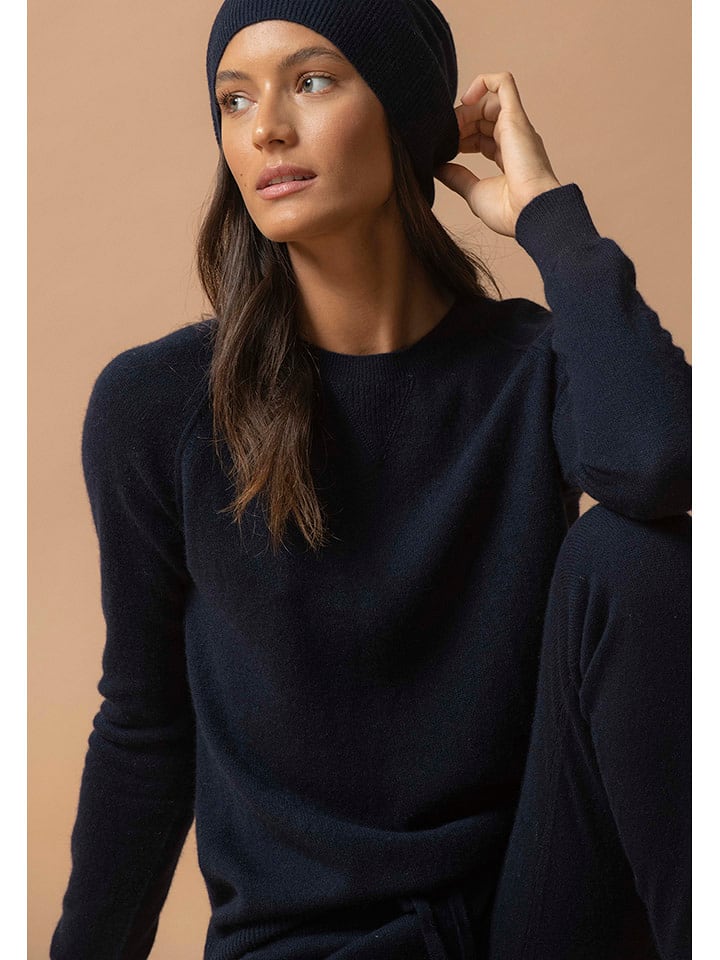 Perfect Cashmere Kaszmirowa czapka "Faith" w kolorze granatowym rozmiar: onesize