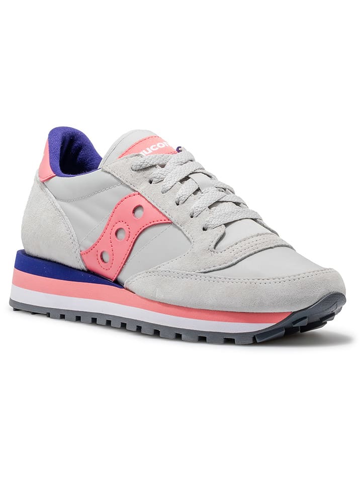 Saucony Skórzane sneakersy "Jazz Triple" w kolorze szaro-różowym rozmiar: 36