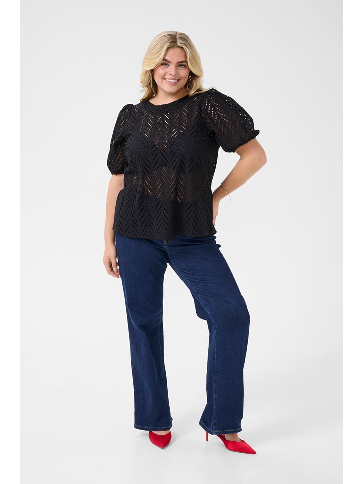 KAFFE curve Bluzka "Masia" w kolorze czarnym rozmiar: 52