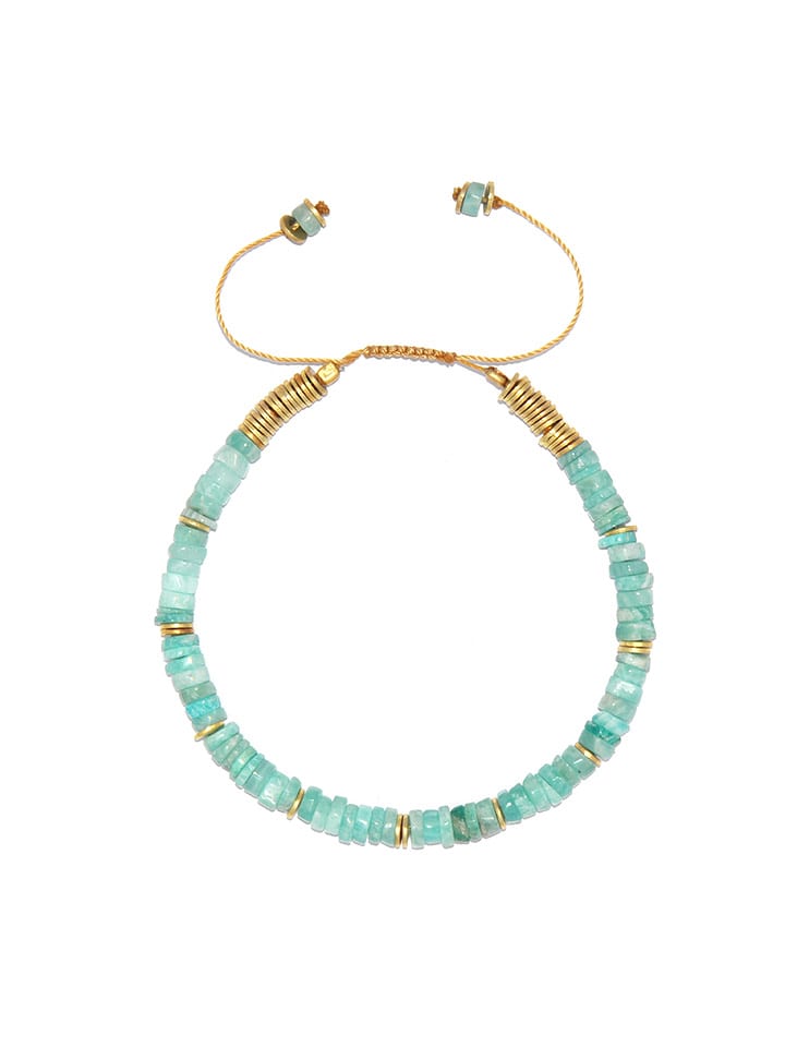 Taboo Pozłacana bransoletka z amazonitami rozmiar: onesize