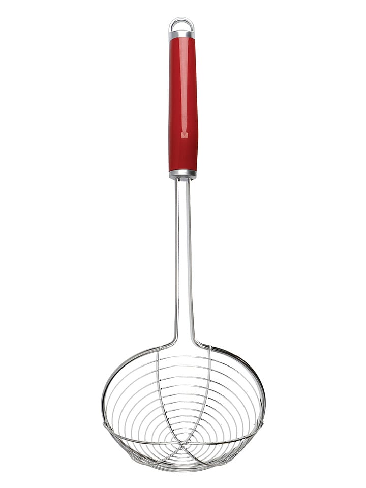 KitchenAid Łyżka cedzakowa w kolorze srebrno-czerwonym - dł. 36 cm rozmiar: onesize