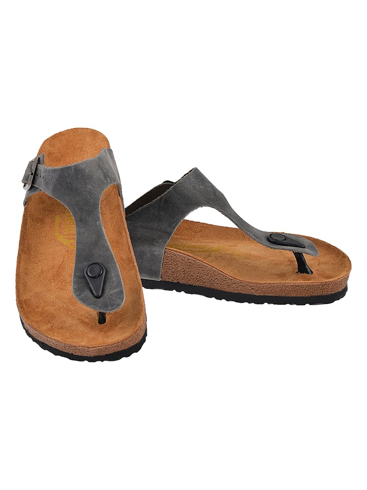 Moosefield Skórzane japonki w kolorze szarym rozmiar: 42