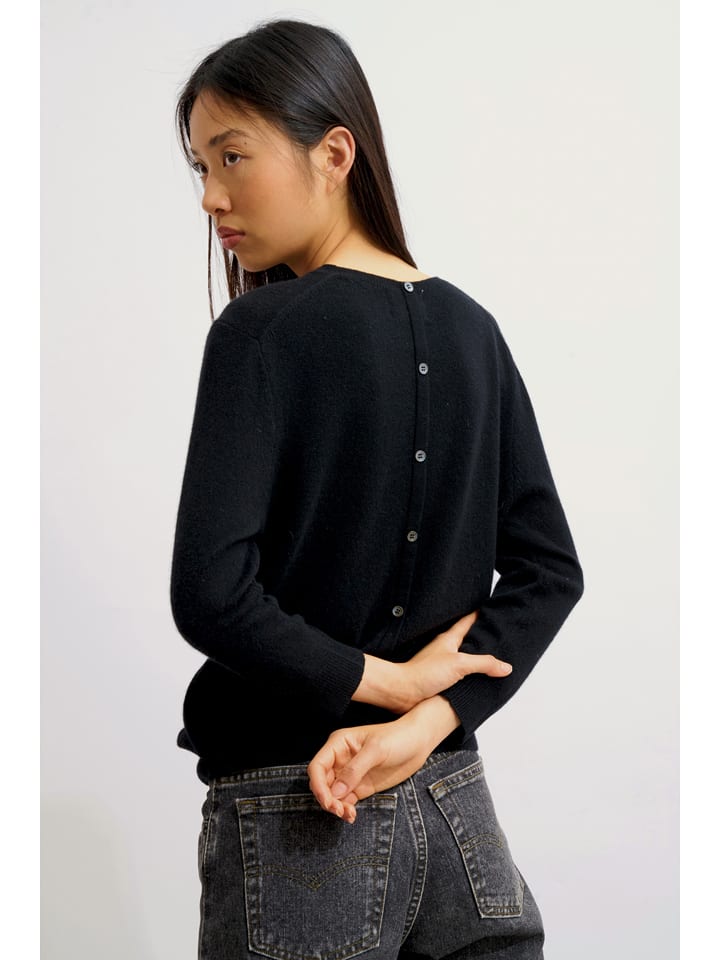 AUTHENTIC CASHMERE Kaszmirowy sweter "Estaris" w kolorze czarnym rozmiar: L