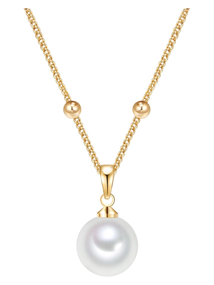 Lulu & Jane Pozłacany naszyjnik z perłą - dł. 42 cm rozmiar: onesize