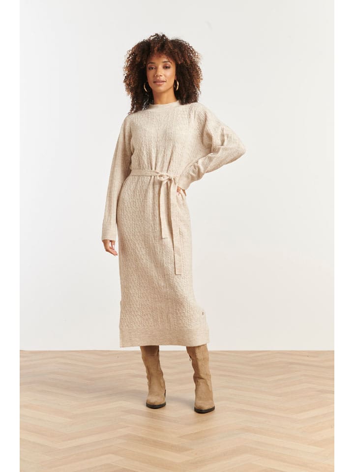 Smashed Lemon Sukienka dzianinowa w kolorze beżowym rozmiar: XS