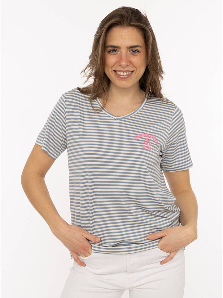 Zwillingsherz Koszulka w kolorze szaro-białym rozmiar: XL