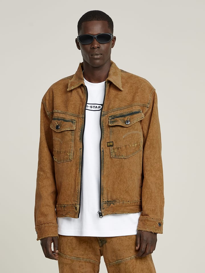 G-Star Kurtka dżinsowa w kolorze jasnobrązowym rozmiar: M