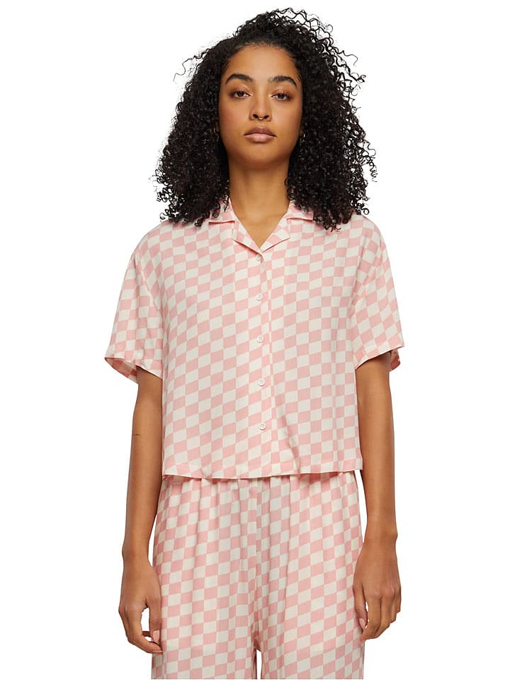 Urban Classics Bluzka w kolorze jasnoróżowo-białym rozmiar: XL