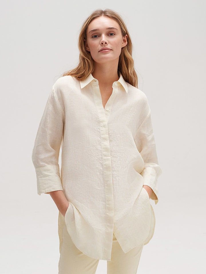 OPUS Koszula "Fython spirit" w kolorze kremowym rozmiar: 36