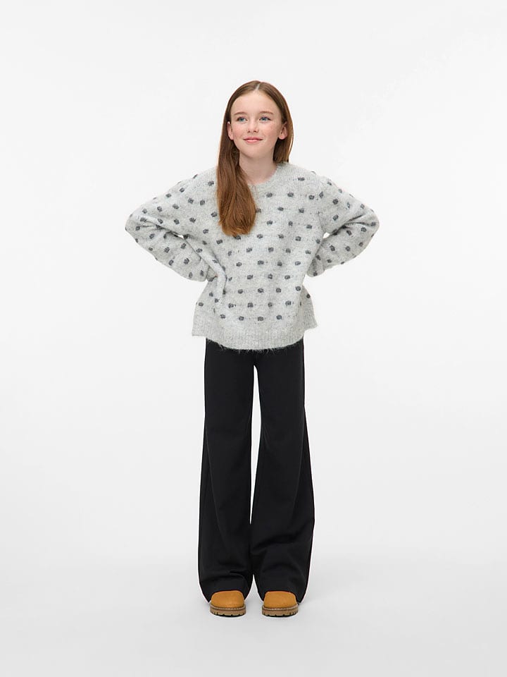 Vero Moda Girl Sweter "Dotty" w kolorze szarym rozmiar: 134/140