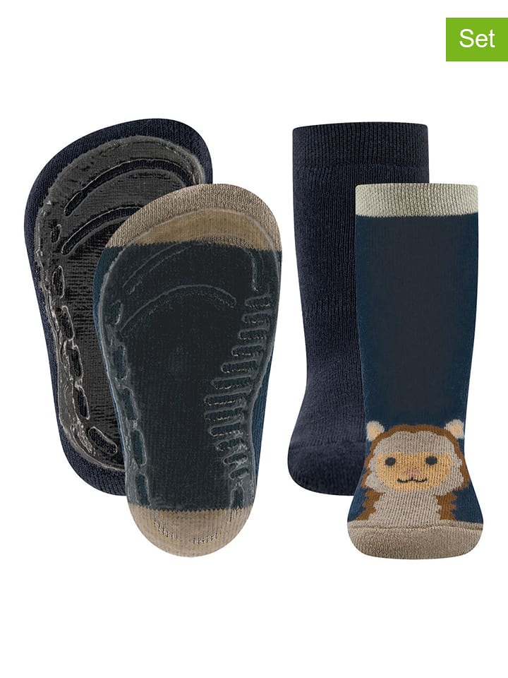 ewers Skarpety antypoślizgowe (2 pary) "SoftStep" w kolorze granatowym rozmiar: 21/22