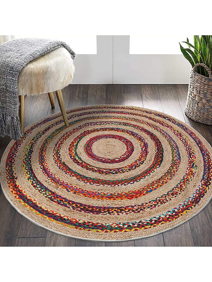 ABERTO DESIGN Dywan w kolorze beżowo-czerwonym rozmiar: 160x160 cm