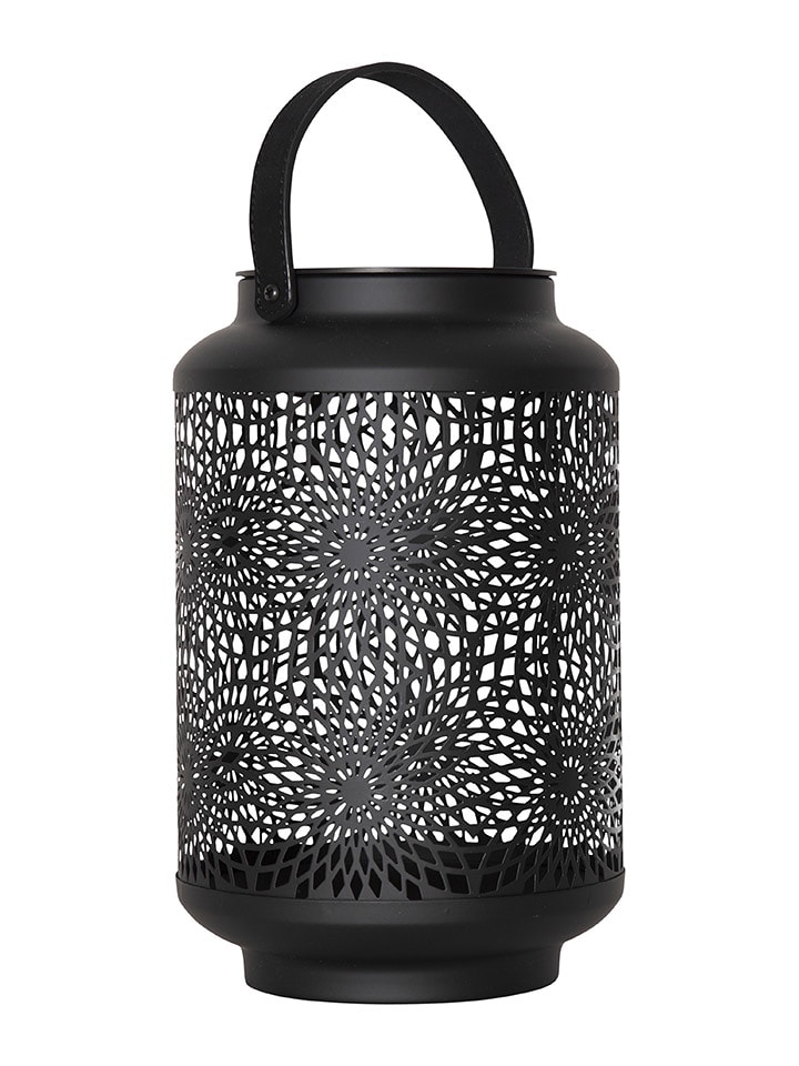 STAR Trading Solarny lampion LED "Mandala" w kolorze czarnym - wys. 30 x Ø 19 cm rozmiar: onesize