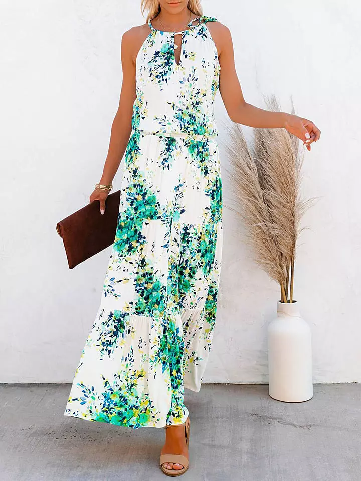 Milan Kiss Sukienka w kolorze biało-zielono-żółtym rozmiar: XL