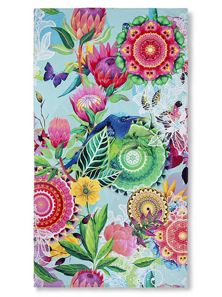 Hip Ręcznik plażowy "Chess" w kolorze błękitnym ze wzorem rozmiar: 100x180 cm