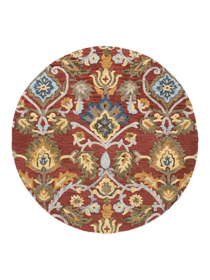Safavieh Wełniany dywan "Blossom" w kolorze czerwonym ze wzorem rozmiar: 91x91 cm