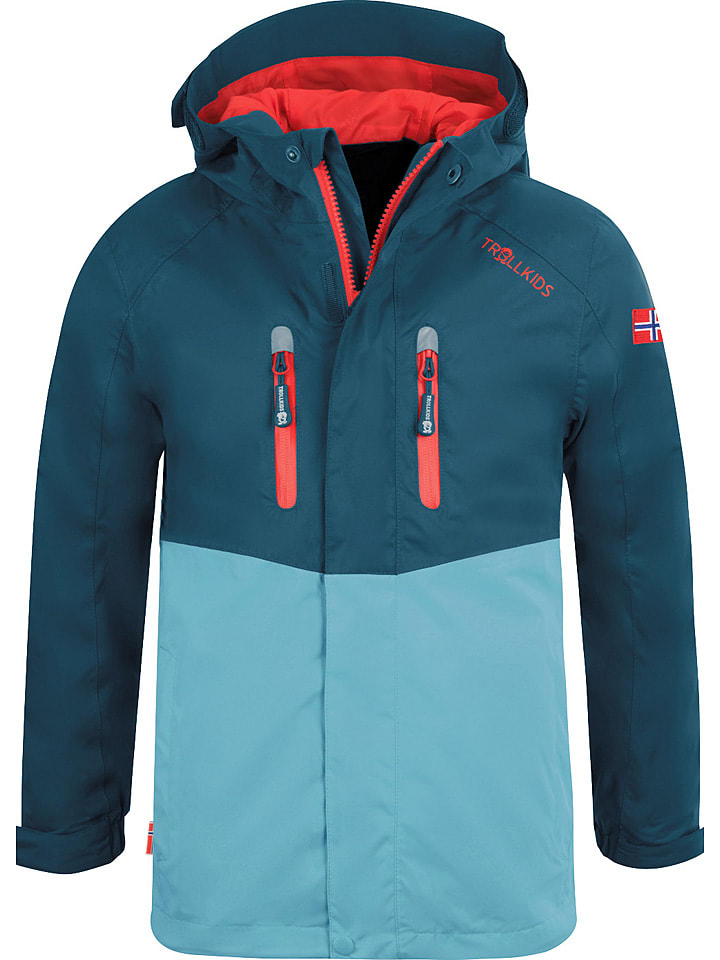 Trollkids Kurtka przeciwdeszczowa "Nusfjord" w kolorze błękitno-niebieskim rozmiar: 92