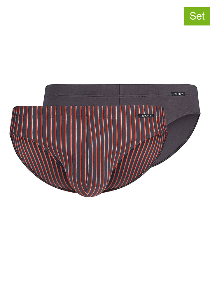 Skiny Slipy (2 pary) w kolorze czerwono-granatowym rozmiar: M