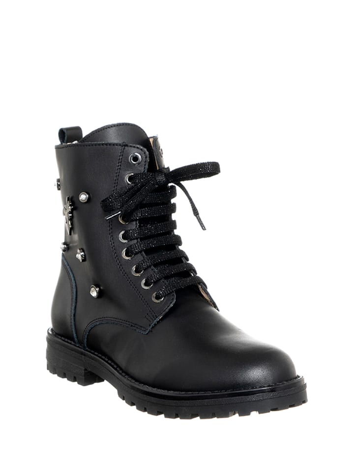 Patrizia Pepe Skórzane botki w kolorze czarnym rozmiar: 41