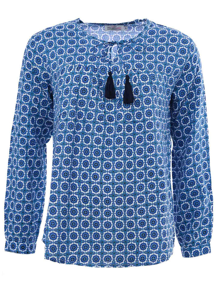 Zwillingsherz Bluzka "Yumi" w kolorze niebieskim rozmiar: L/XL